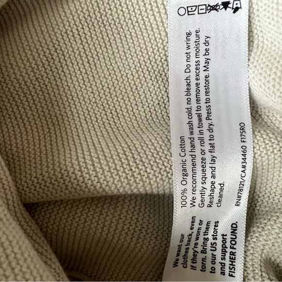 Eileen Fisher Cream Cotton Knit Sweater - Picture 5 of 5
